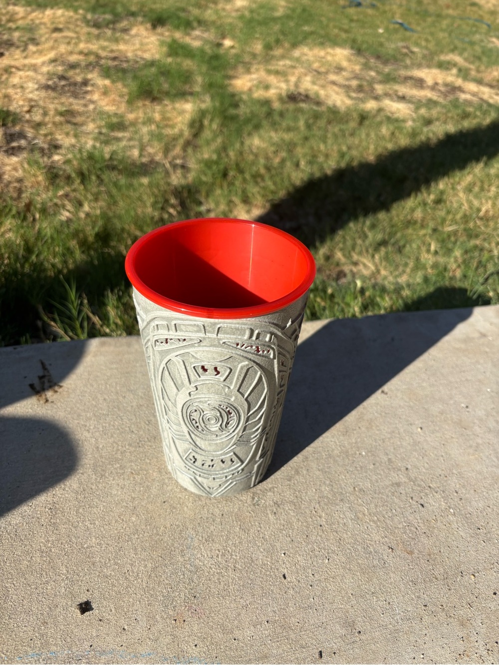 Red-Interior Decorative Stone-Look Tumbler